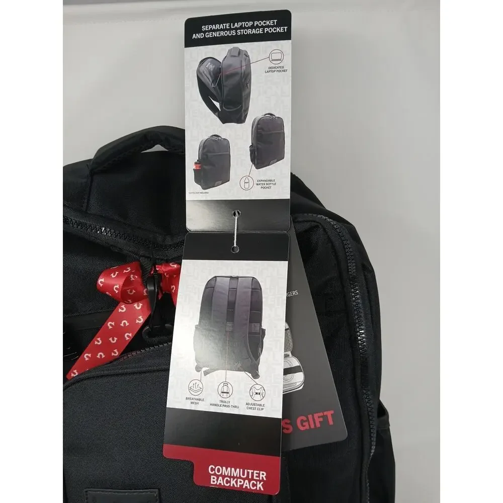 True Religion Computer Backpack Dome Style Black TR104863 & BONUS Tech Kit. NWT